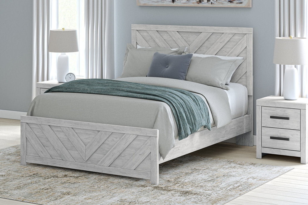 Cayboni Whitewash Queen Panel Bed -  Ashley - Lara Furniture