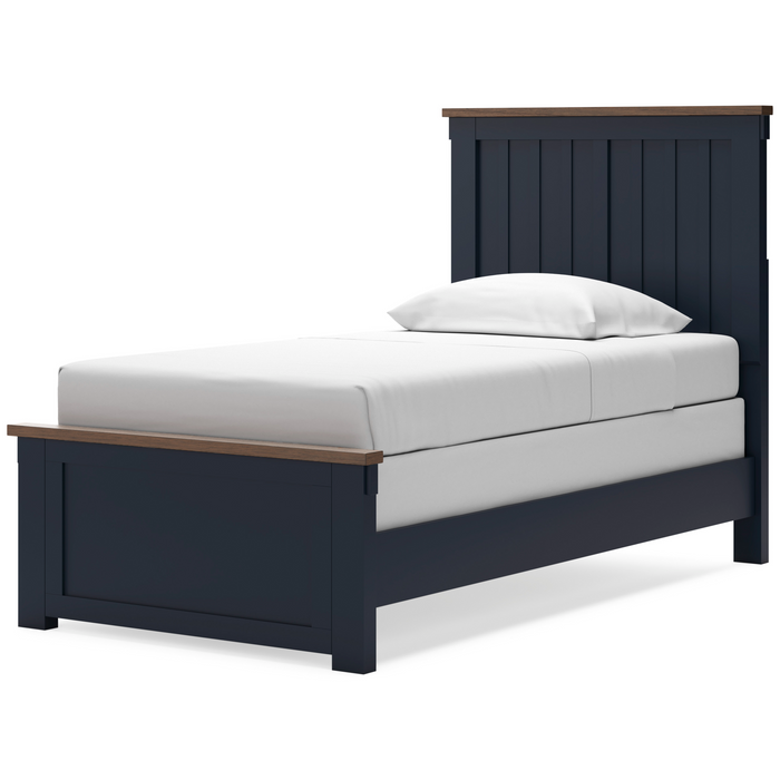 Landocken Brown/Blue Twin Panel Bed