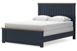 Landocken Brown/Blue Queen Panel Bed -  Ashley - Lara Furniture