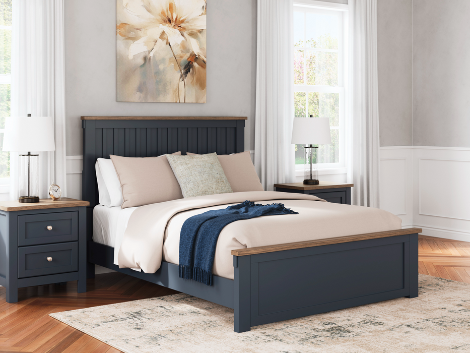 Landocken Brown/Blue Queen Panel Bedroom Set