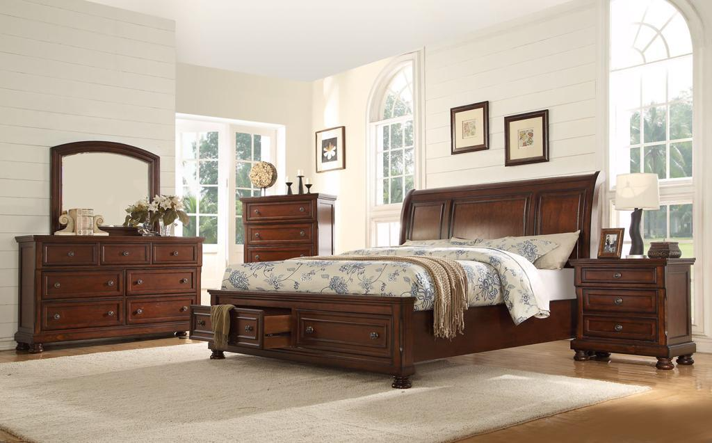 Carson Brown Footboard Storage Platform Bedroom Set