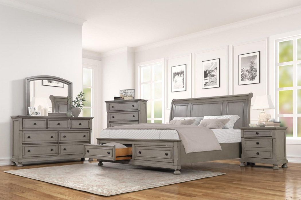 Carson Grey Footboard Storage Platform Bedroom Set