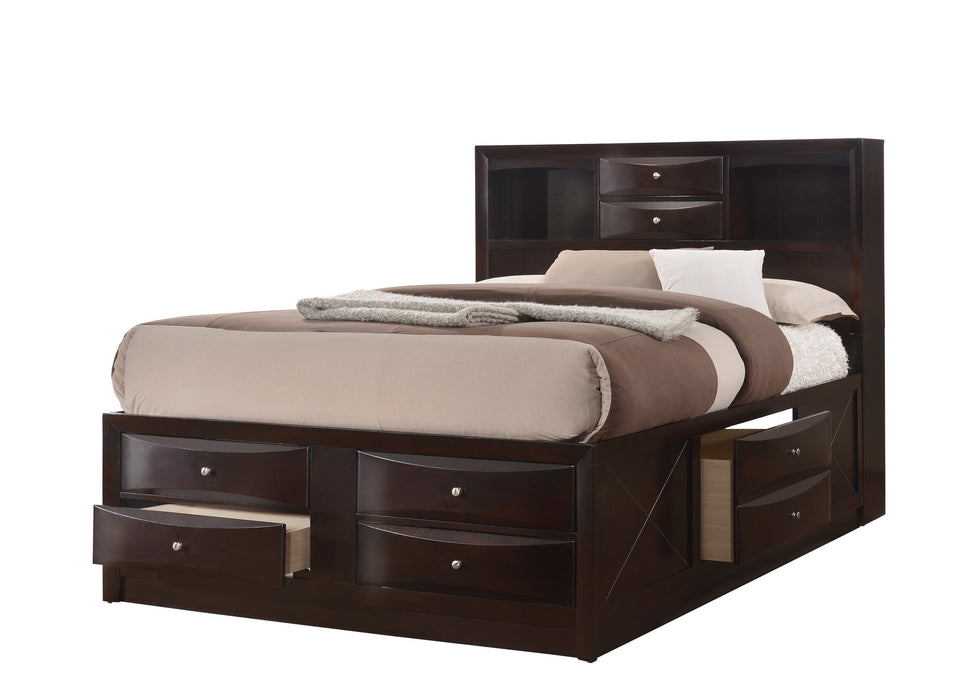 Emily Dark Cherry Storage Platform Bedroom Set