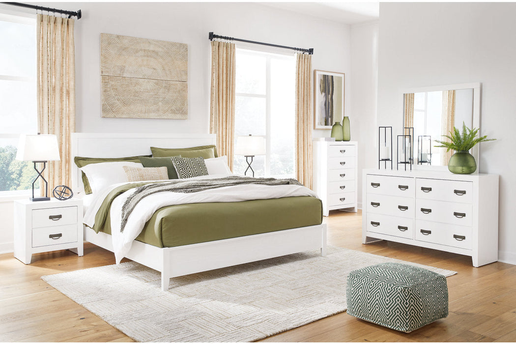 Binterglen White Queen Panel Bed -  Ashley - Lara Furniture