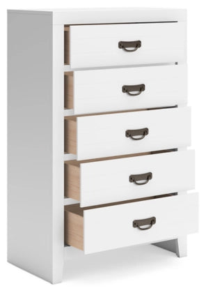 Binterglen White Five Drawer Chest