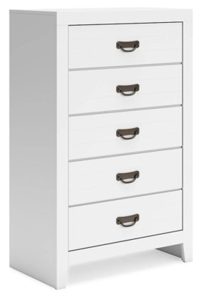 Binterglen White Five Drawer Chest