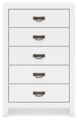 Binterglen White Five Drawer Chest