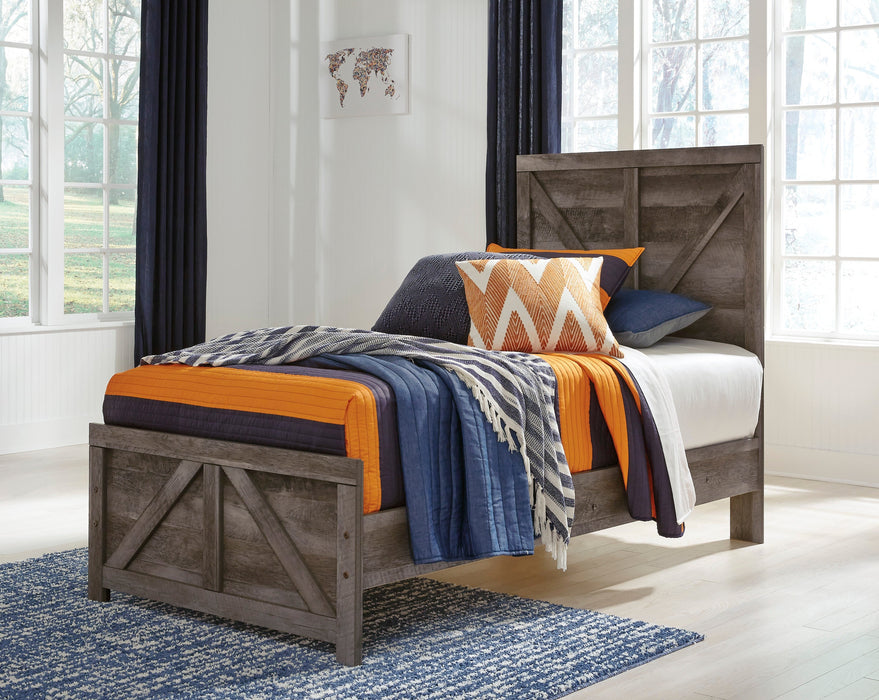 Wynnlow Gray Youth Crossbuck Panel Bedroom Set - Lara Furniture