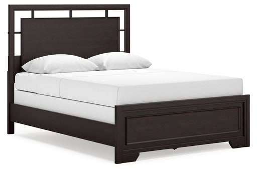 Covetown Dark Brown Queen Panel Bed -  Ashley - Lara Furniture