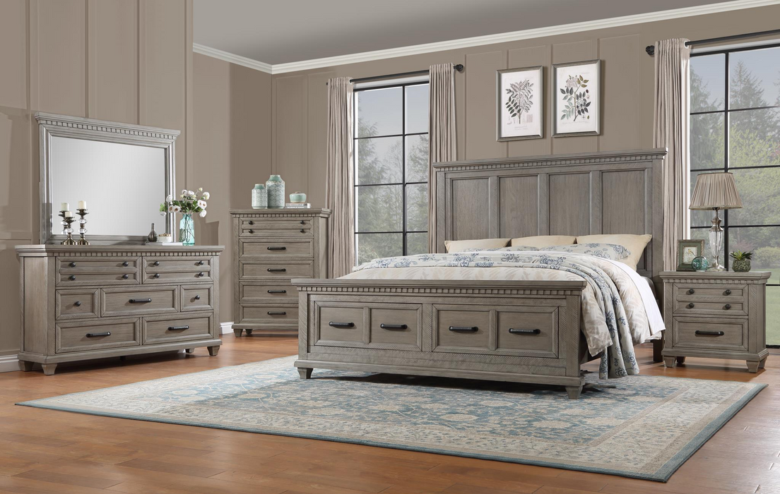 Jaxon Grey Footboard Storage Platform Bedroom Set