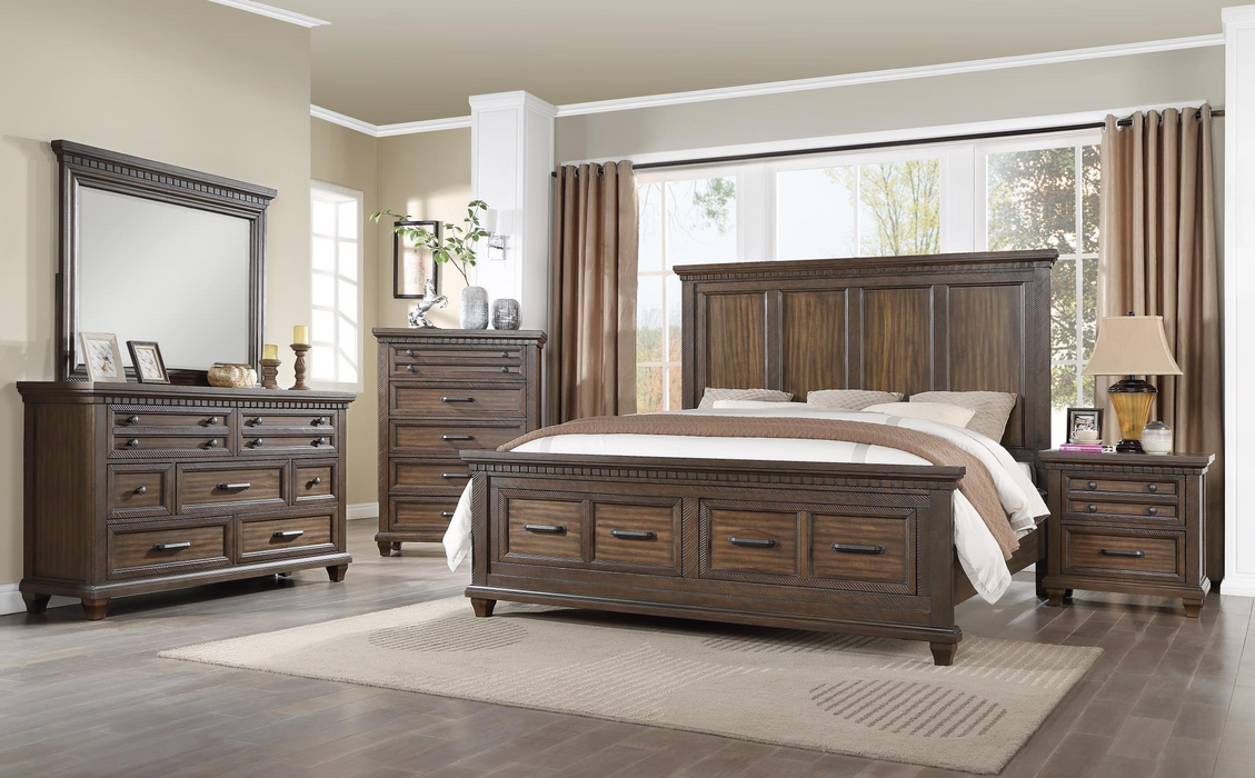 Jaxon Brown Footboard Storage Platform Bedroom Set