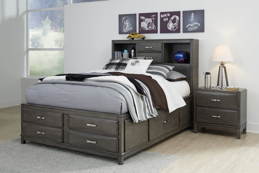 Caitbrook Gray Bookcase Storage Youth Bedroom Set - Lara Furniture