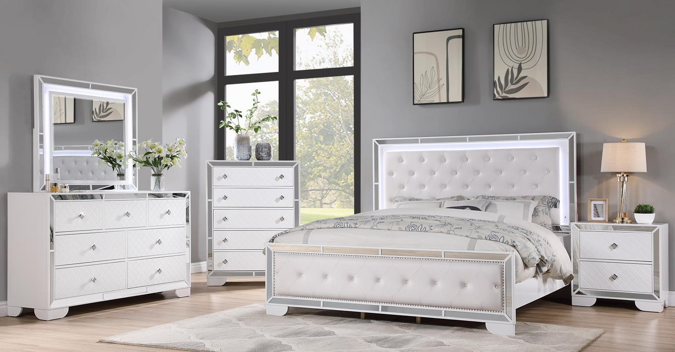 Demi White Panel Bedroom Set