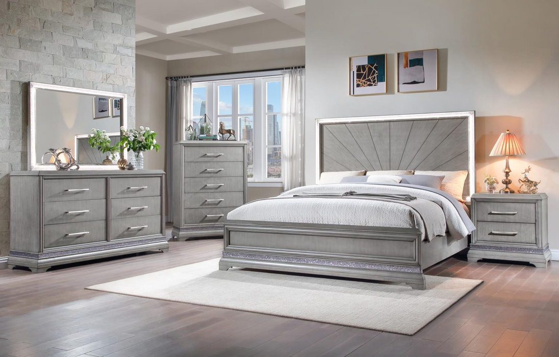 Jordan Gray Panel Bedroom Set