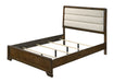 Coffield Brown King Upholstered Panel Bed -  Crown Mark - Lara Furniture