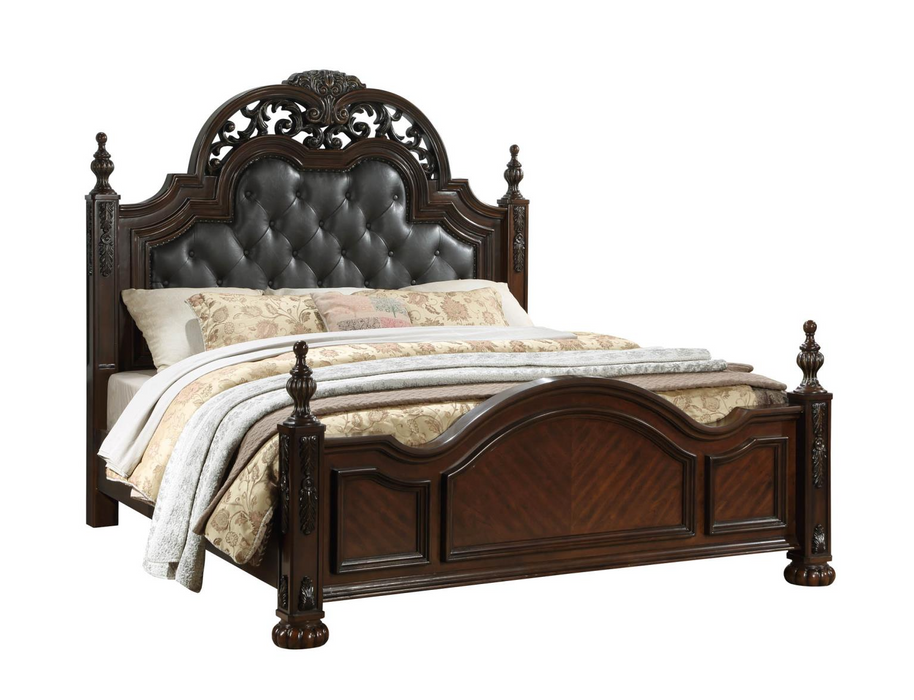 Atlas Traditional Brown Queen Bed