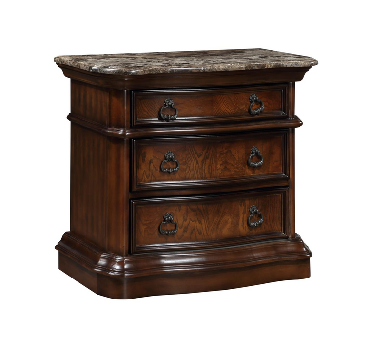 Lorenzo Brown Night Stand With Marble Top