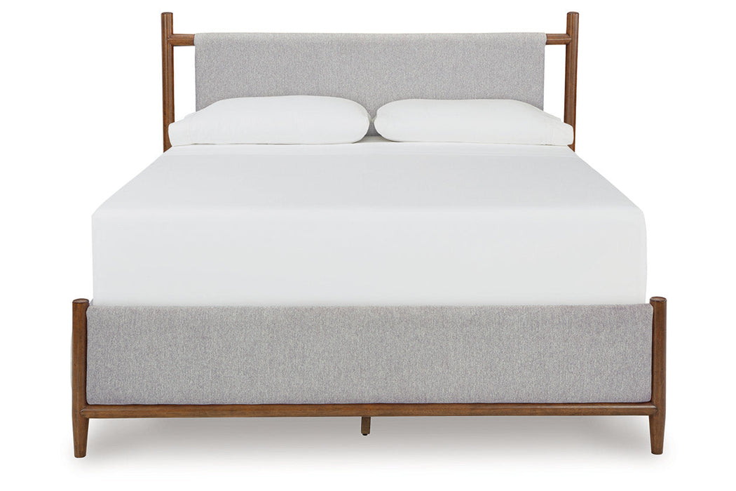 Lyncott Brown Queen Upholstered Panel Bed -  Ashley - Lara Furniture