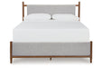 Lyncott Brown Queen Upholstered Panel Bed -  Ashley - Lara Furniture