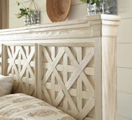 Bolanburg Antique White King Panel Bed
