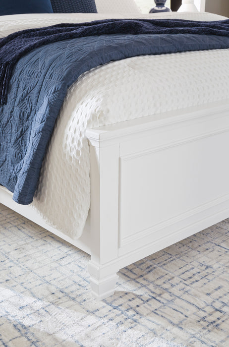 Fortman White King Panel Bed