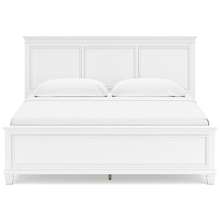 Fortman White King Panel Bed