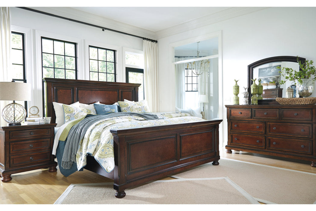 Porter Rustic Brown Queen Panel Bed