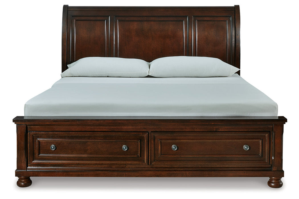 Porter Rustic Brown King Sleigh Bed