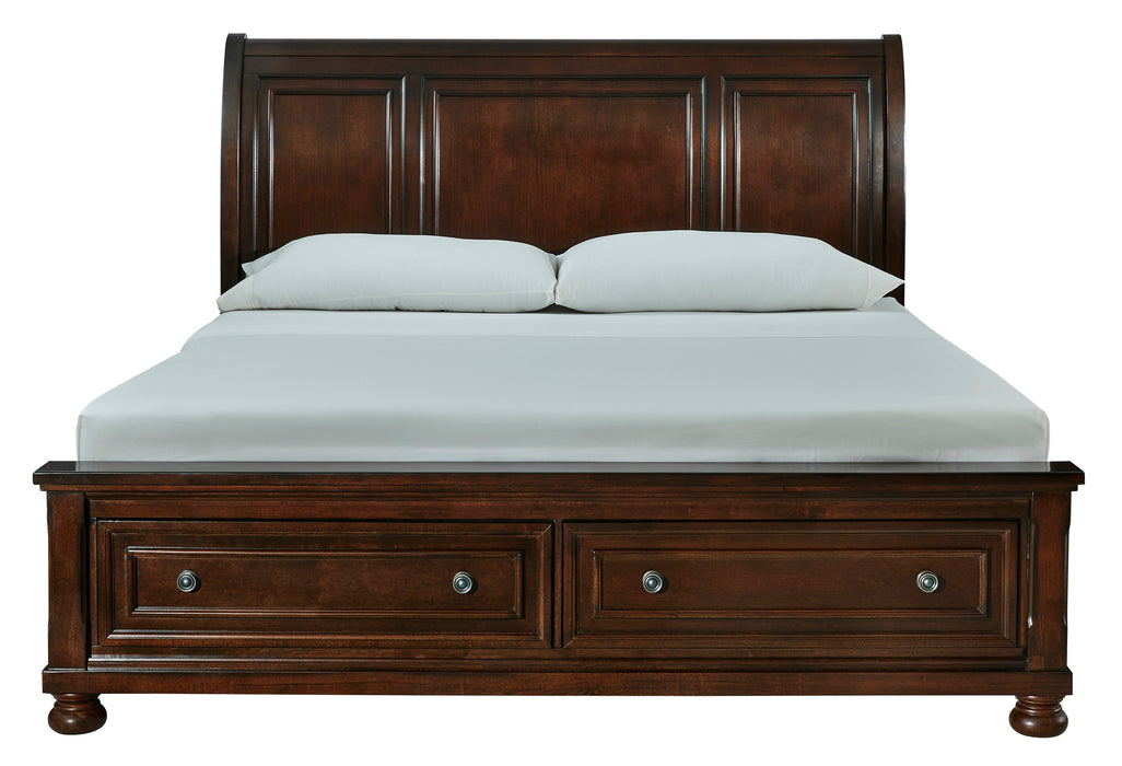 Porter Rustic Brown Footboard Storage Sleigh Platform Bedroom Set