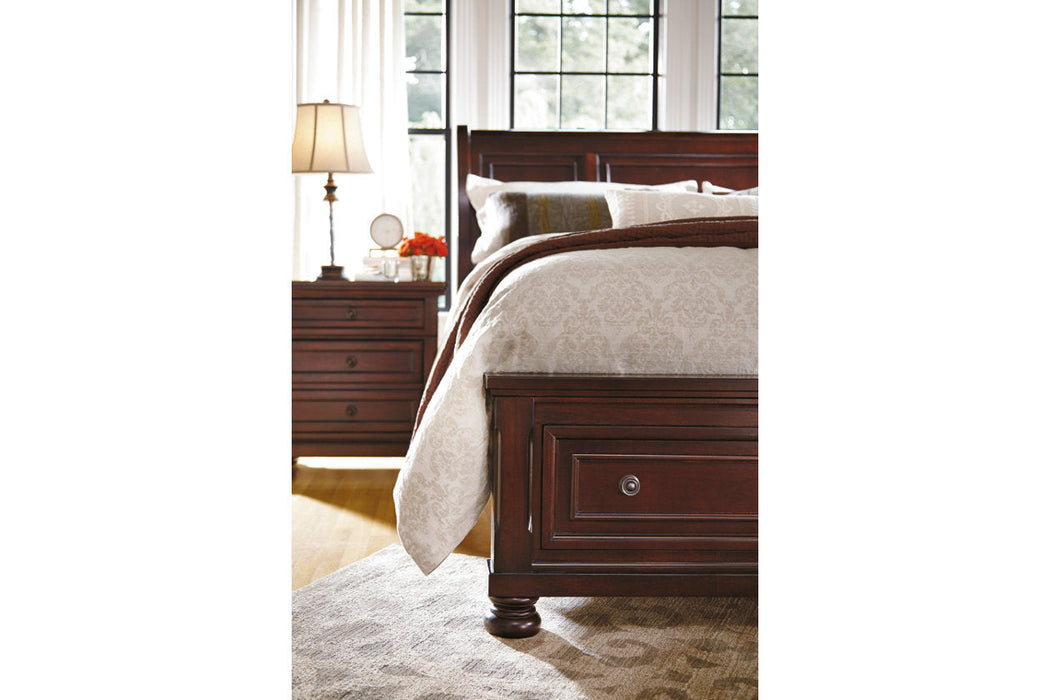 Porter Rustic Brown King Sleigh Bed