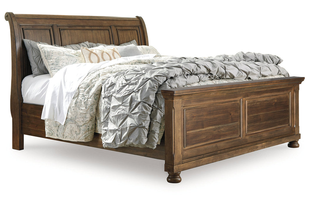 Flynnter Medium Brown Queen Sleigh Bed -  Ashley - Lara Furniture