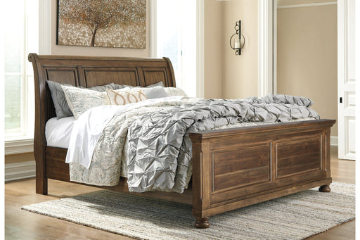 Flynnter Medium Brown Queen Sleigh Bed -  Ashley - Lara Furniture