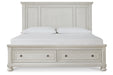 Robbinsdale Antique White Queen Panel Storage Bed -  Ashley - Lara Furniture