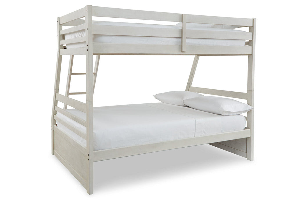 Robbinsdale Antique White Twin over Full Bunk Bed with Storage