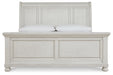 Robbinsdale Antique White Queen Sleigh Bed -  Ashley - Lara Furniture