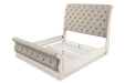 Realyn Chipped White Queen Sleigh Bed -  Ashley - Lara Furniture