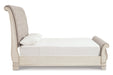 Realyn Chipped White Queen Sleigh Bed -  Ashley - Lara Furniture