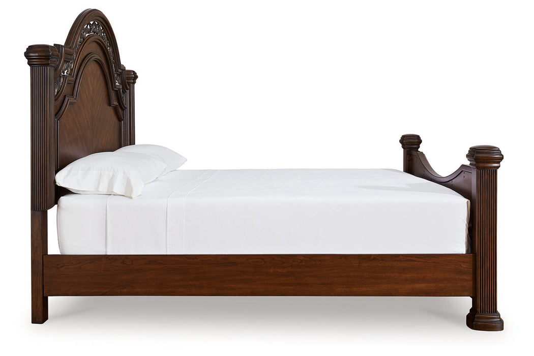 Lavinton Brown Queen Poster Bed -  Ashley - Lara Furniture