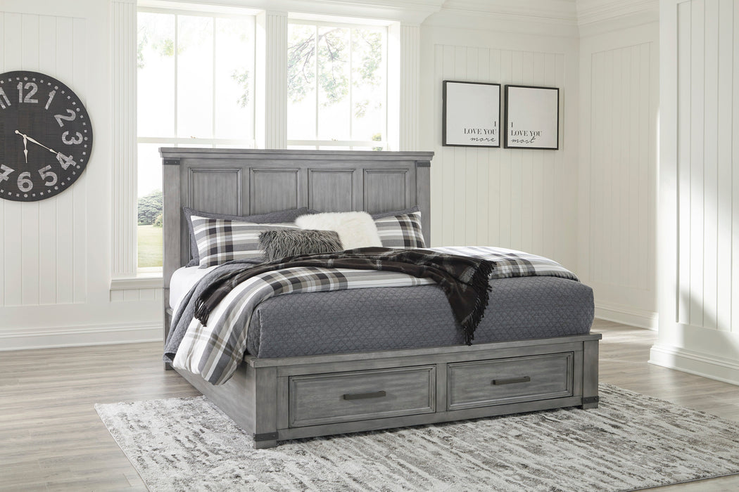 Russelyn Gray Queen Storage Bed