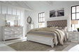 Kanwyn Whitewash Queen Panel Upholstered Bed -  Ashley - Lara Furniture