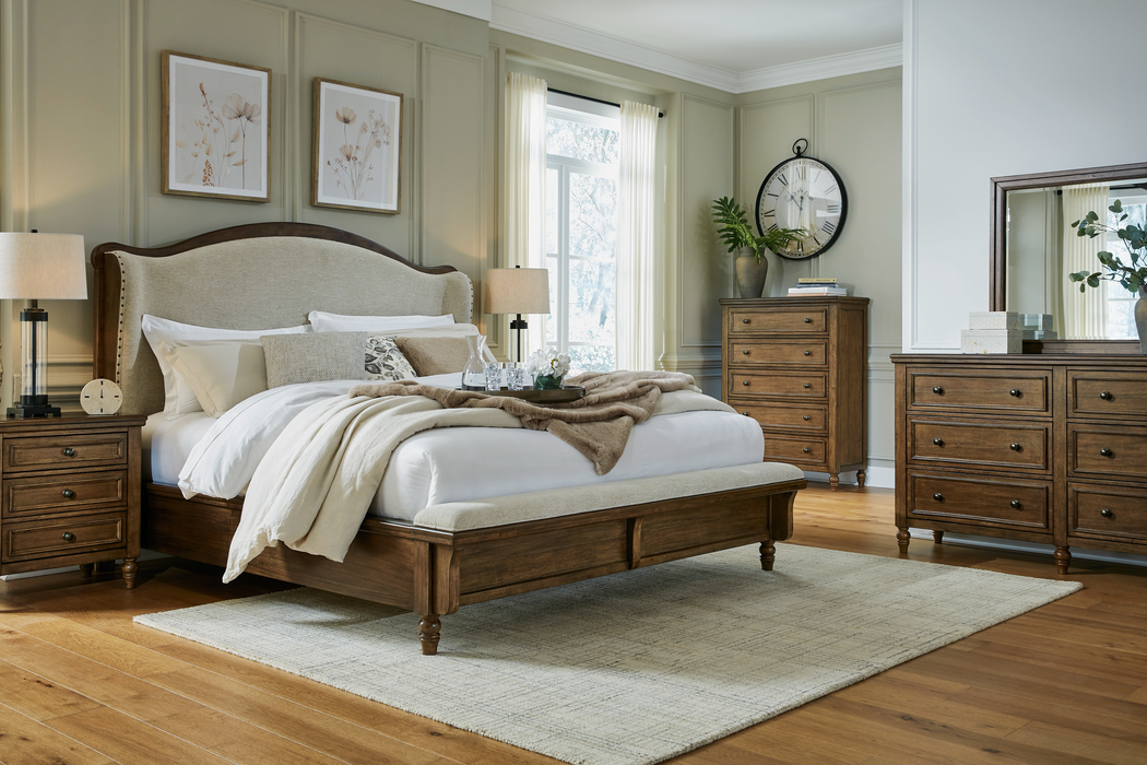 Sturlayne Brown Traditional Upholstered Panel Bedroom Set