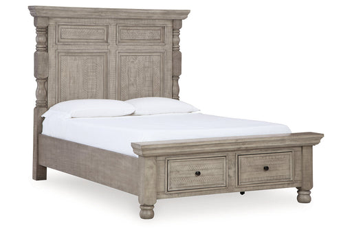 Harrastone Gray Queen Panel Bed -  Ashley - Lara Furniture