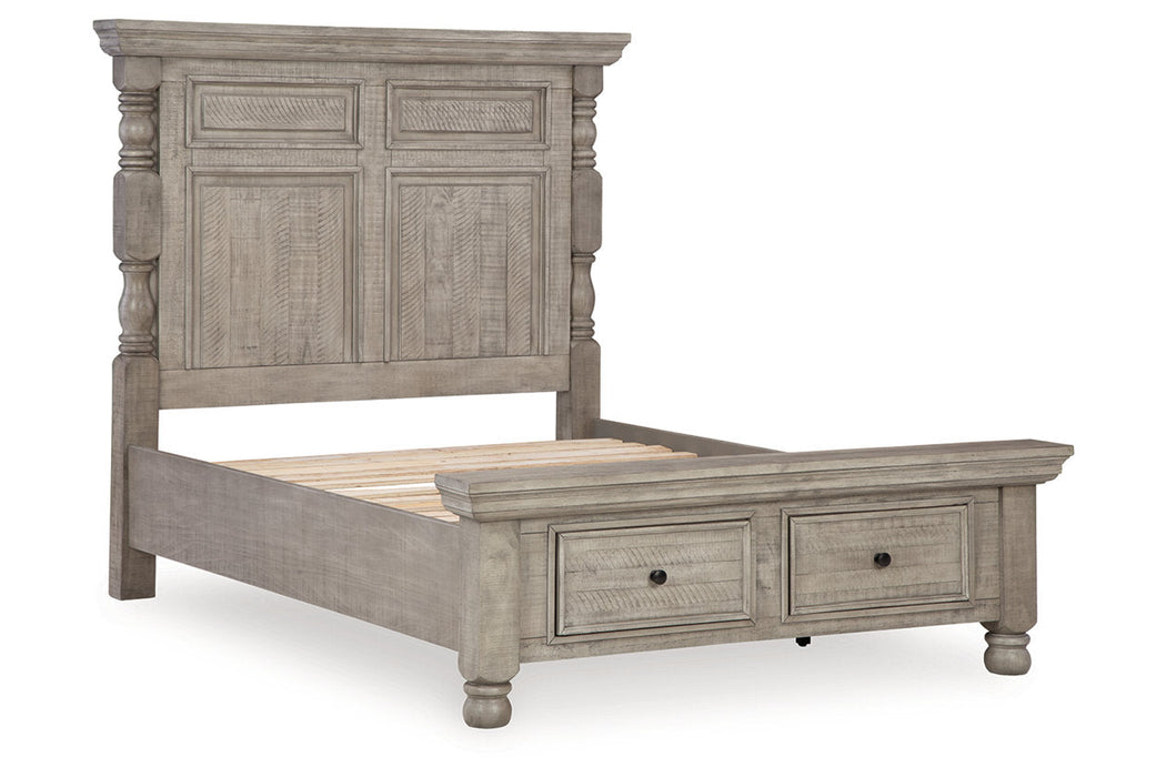 Harrastone Gray Queen Panel Bed -  Ashley - Lara Furniture