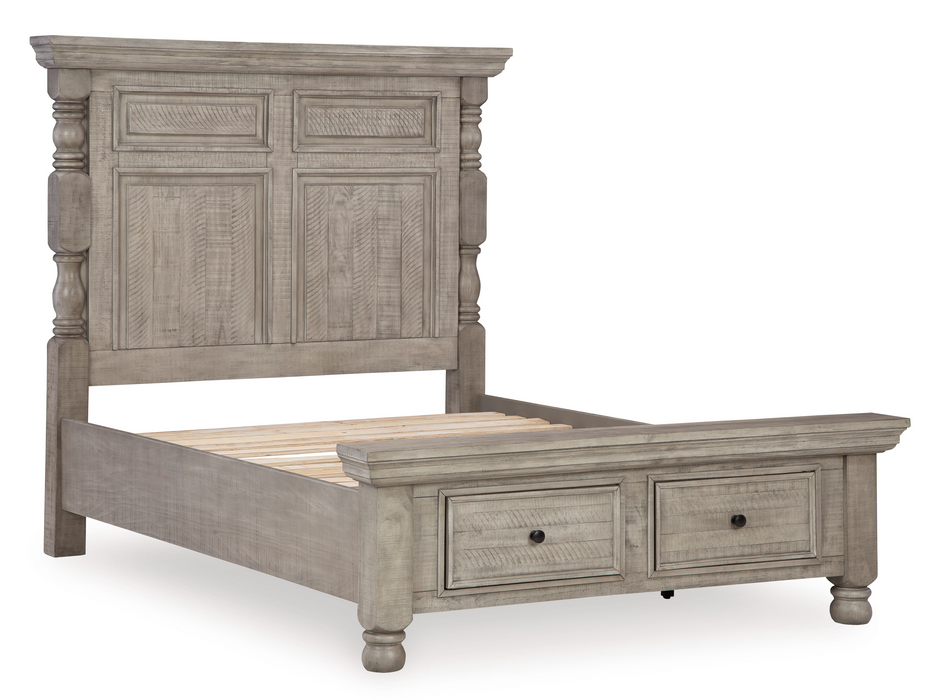 Harrastone Gray Queen Storage Panel Bed