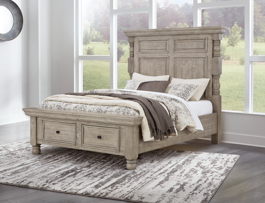 Harrastone Gray Queen Storage Panel Bed