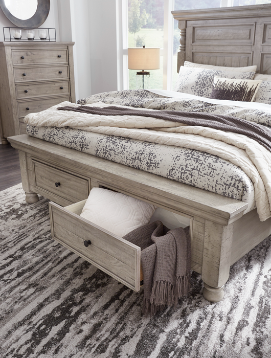 Harrastone Gray Queen Storage Panel Bed