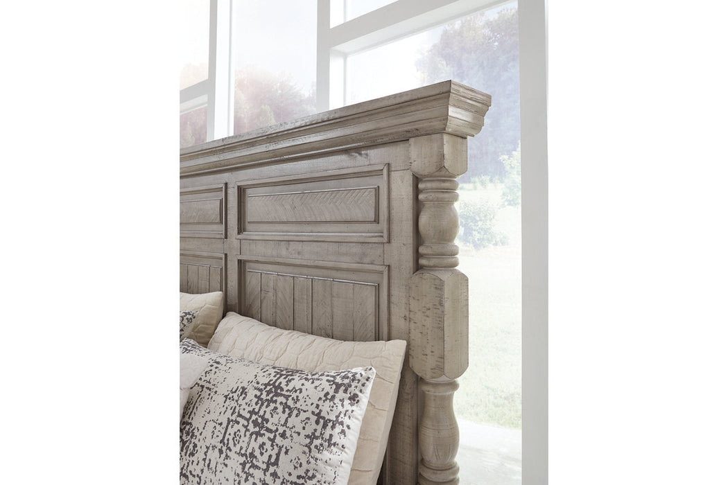 Harrastone Gray Queen Panel Bed -  Ashley - Lara Furniture