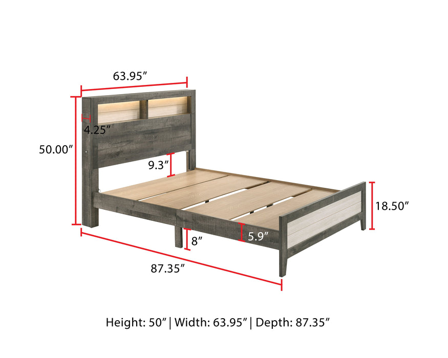 Rhett Brown/Cream LED Platform Bedroom Set