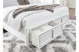 Chalanna White Queen Upholstered Storage Bed -  Ashley - Lara Furniture