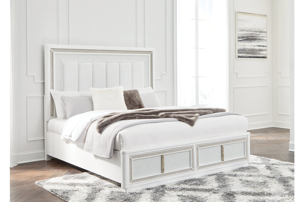 Chalanna White Queen Upholstered Storage Bed -  Ashley - Lara Furniture